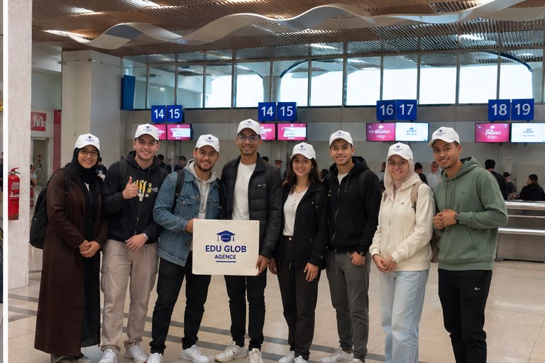 EDUGLOB students at airport gates